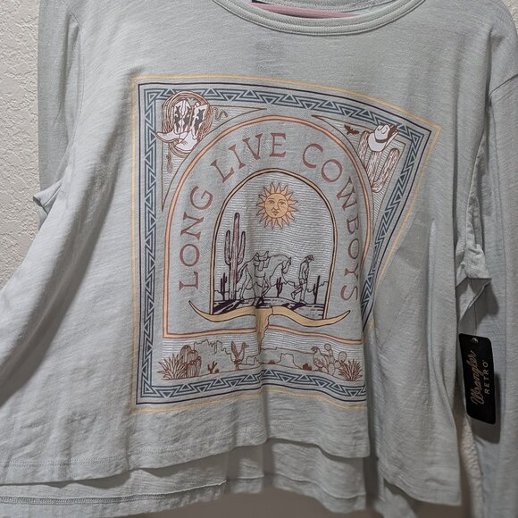 Wrangler Retro Long Live Cowboys Long Sleeve Top - Picture 1 of 8